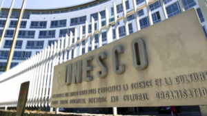 United Nations Educational, Scientific and Cultural Organization (UNESCO) building in Paris, France.